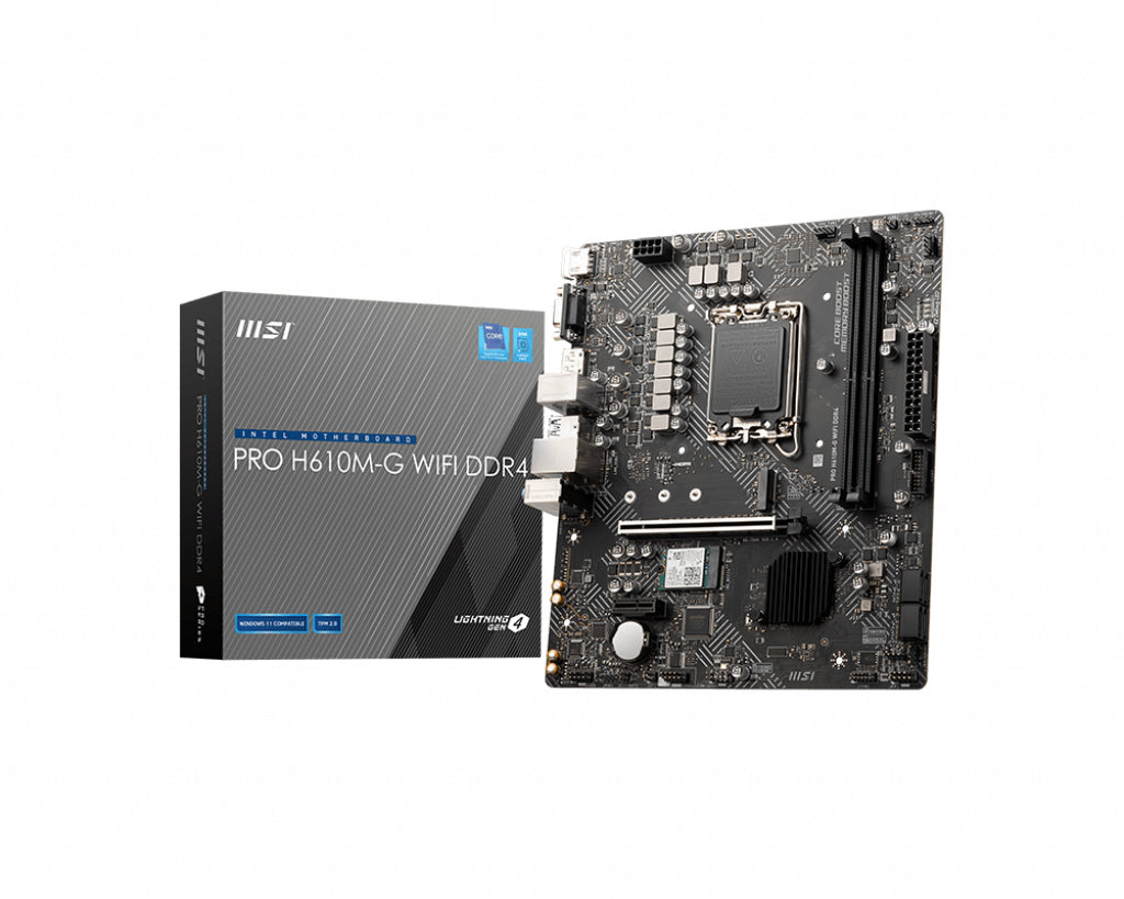 MSI PRO H610M-G WIFI DDR4 Motherboard Intel H610 LGA 1700 micro ATX