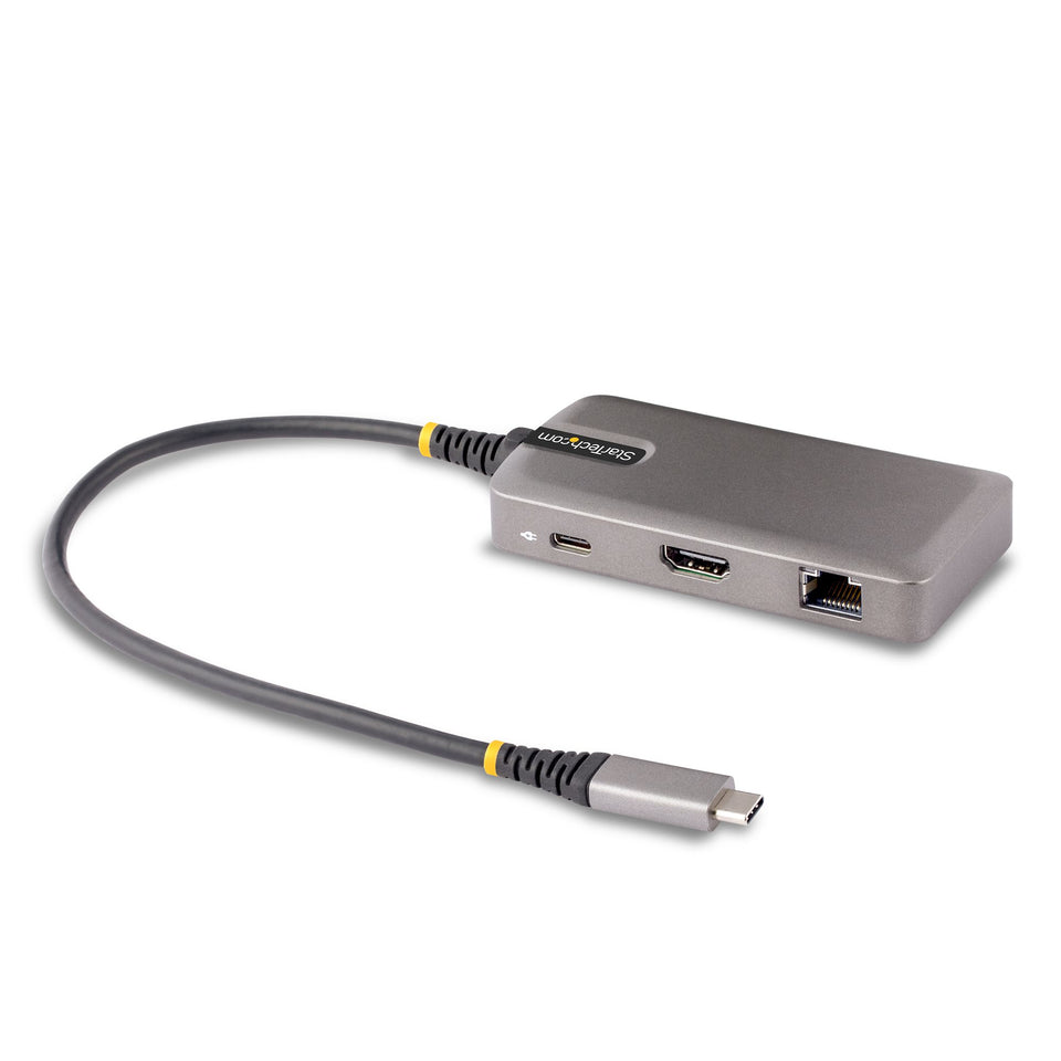 StarTech.com USB-C Multiport Adapter, 4K 60Hz HDMI, 2-Port 5Gbps USB 3.0 Hub, 100W Power Delivery Pass-Through, GbE, USB Type-C Mini Docking Station, Windows/macOS/Chrome OS