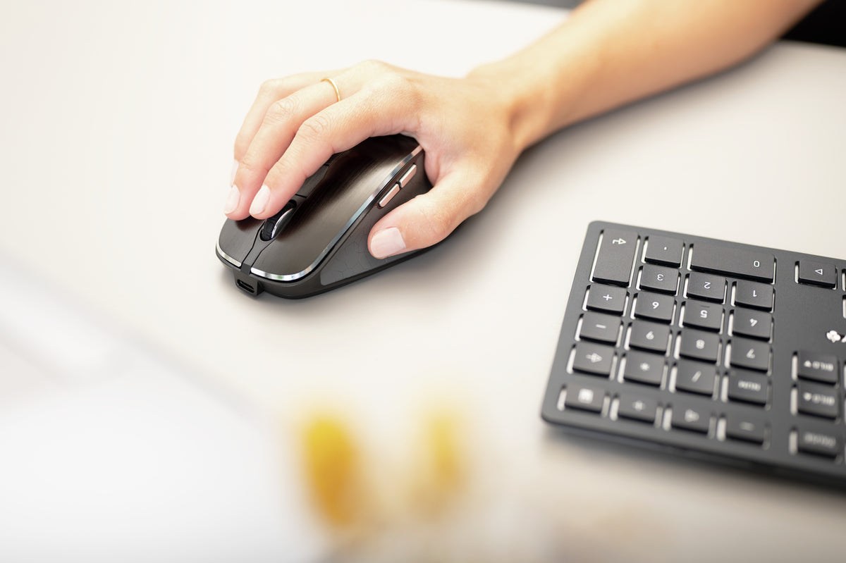 CHERRY DW 9500 SLIM Tastatur Maus enthalten Universal RF Wireless + Bluetooth QWERTY Spanisch Schwarz, Grau