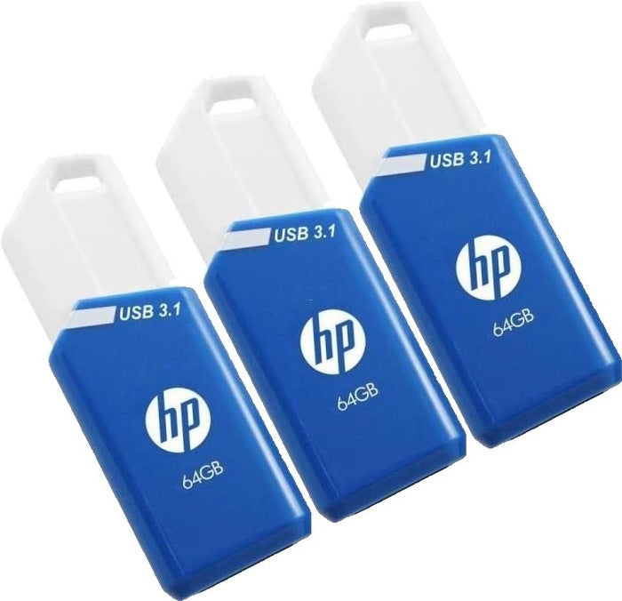 HP x755w Triple Pack USB-Stick 64 GB USB Typ-A 3.2 Gen 1 (3.1 Gen 1) Blau, Weiß