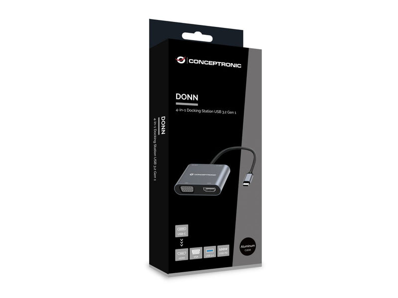 Conceptronic DONN16G Kabelgebunden USB 3.2 Gen 1 (3.1 Gen 1) Type-C Grau