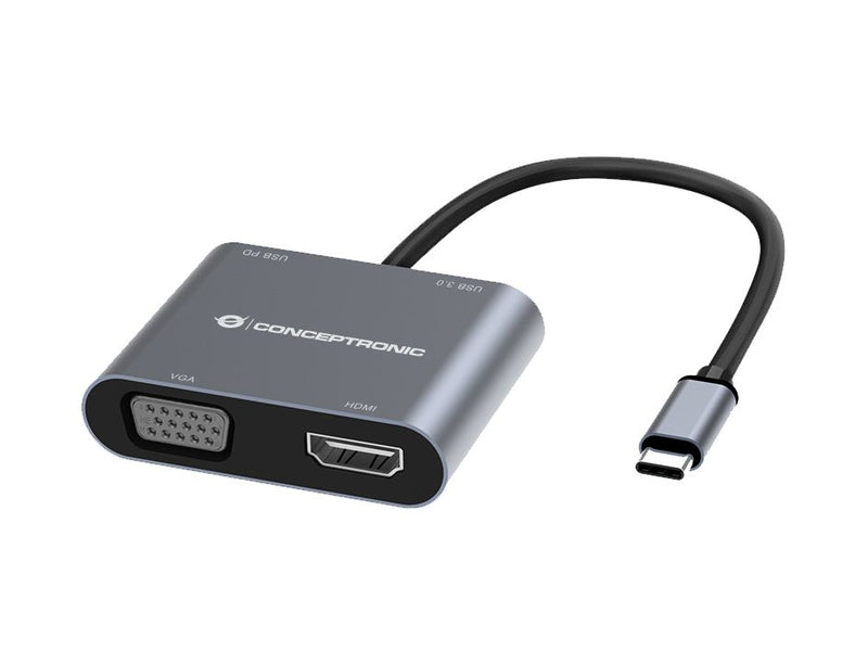 Conceptronic DONN16G Kabelgebunden USB 3.2 Gen 1 (3.1 Gen 1) Type-C Grau