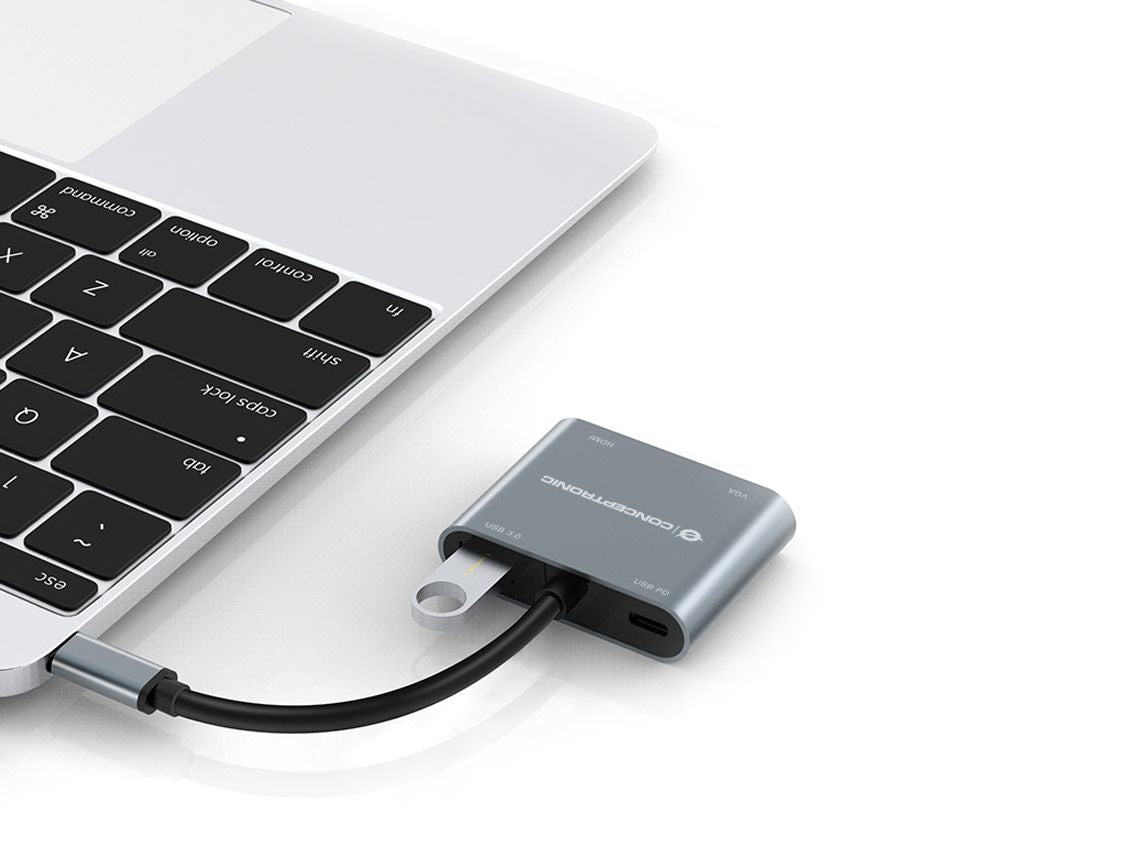 Conceptronic DONN16G Kabelgebunden USB 3.2 Gen 1 (3.1 Gen 1) Type-C Grau