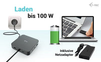 i-tec USB-C HDMI Dual DP Docking Station with Power Delivery 100 W + Universal Charger 100 W