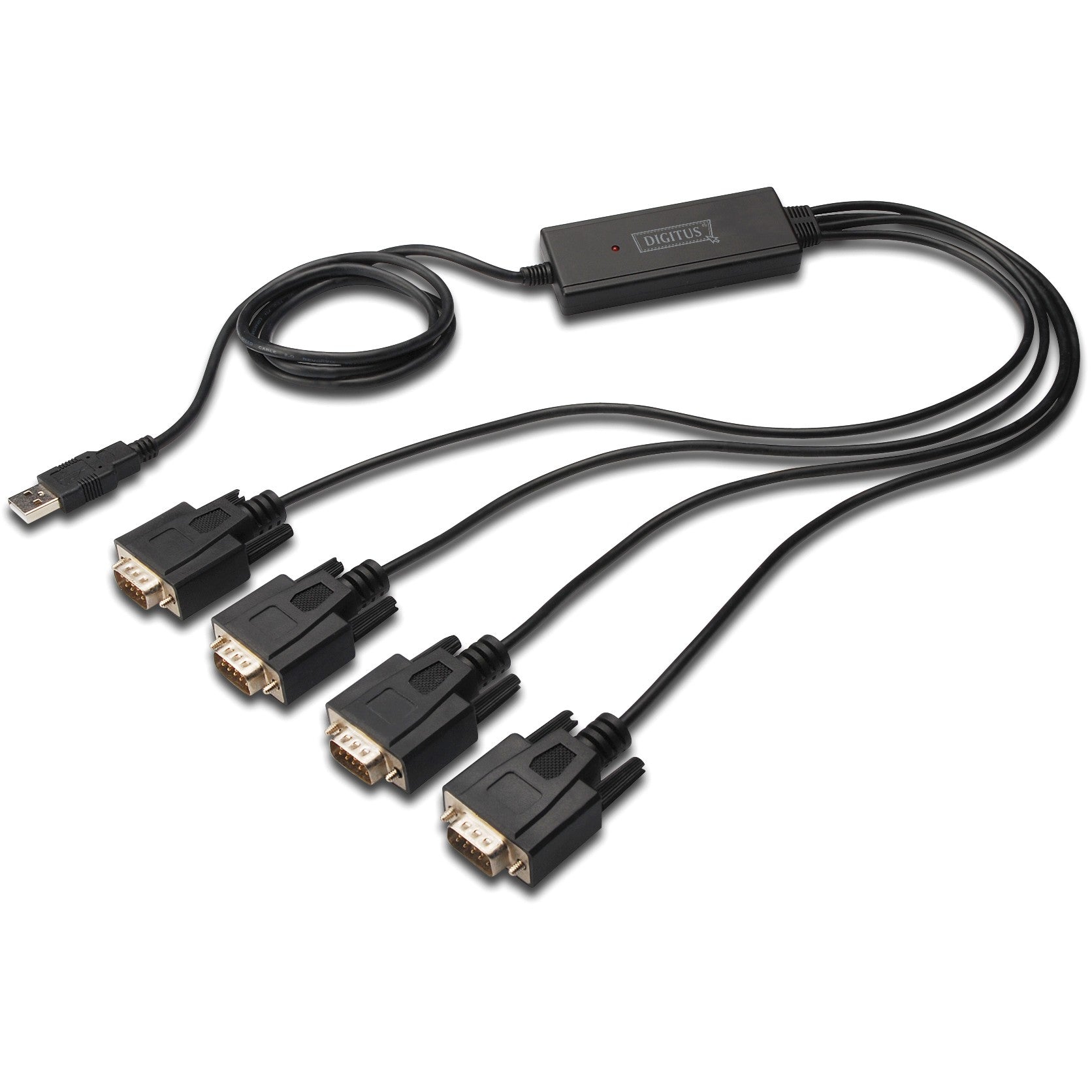 DIGITUS USB 2.0 Anschlusskabel 2.0 -4x RS232 Kabel 1.5m. sw