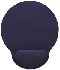 Manhattan Mauspad mit Handgelenkauflage, Weiches Gelmaterial schont das Handgelenk, blauer Textilbezug