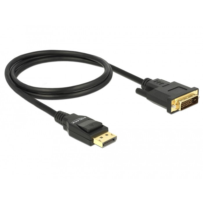 DELOCK Kabel Displayport 1.2 Stecker > DVI 24+1 Stecker Passiv 1 m schwarz