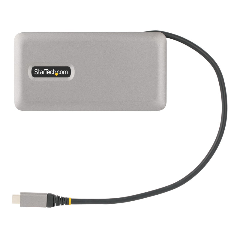 StarTech.com USB-C Multiport Adapter - USB C auf VGA/4K 60Hz HDMI Adapter - 3-Port USBC Hub - 100W PD - GbE - USB C Dockingstation/Laptop Dock - Mini/Reise Dock USB C Adapter - 30 cm Integ. Kabel mit Kabelschlitz