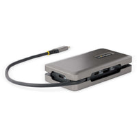 StarTech.com USB-C Multiport Adapter - USB C auf VGA/4K 60Hz HDMI Adapter - 3-Port USBC Hub - 100W PD - GbE - USB C Dockingstation/Laptop Dock - Mini/Reise Dock USB C Adapter - 30 cm Integ. Kabel mit Kabelschlitz