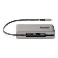 StarTech.com USB-C Multiport Adapter - USB C auf VGA/4K 60Hz HDMI Adapter - 3-Port USBC Hub - 100W PD - GbE - USB C Dockingstation/Laptop Dock - Mini/Reise Dock USB C Adapter - 30 cm Integ. Kabel mit Kabelschlitz