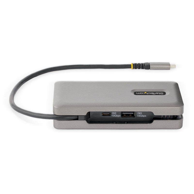 StarTech.com USB-C Multiport Adapter - USB C auf VGA/4K 60Hz HDMI Adapter - 3-Port USBC Hub - 100W PD - GbE - USB C Dockingstation/Laptop Dock - Mini/Reise Dock USB C Adapter - 30 cm Integ. Kabel mit Kabelschlitz