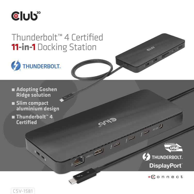 CLUB3D Thunderbolt™ 4 Zertifizierte 11-in-1-Docking-Station