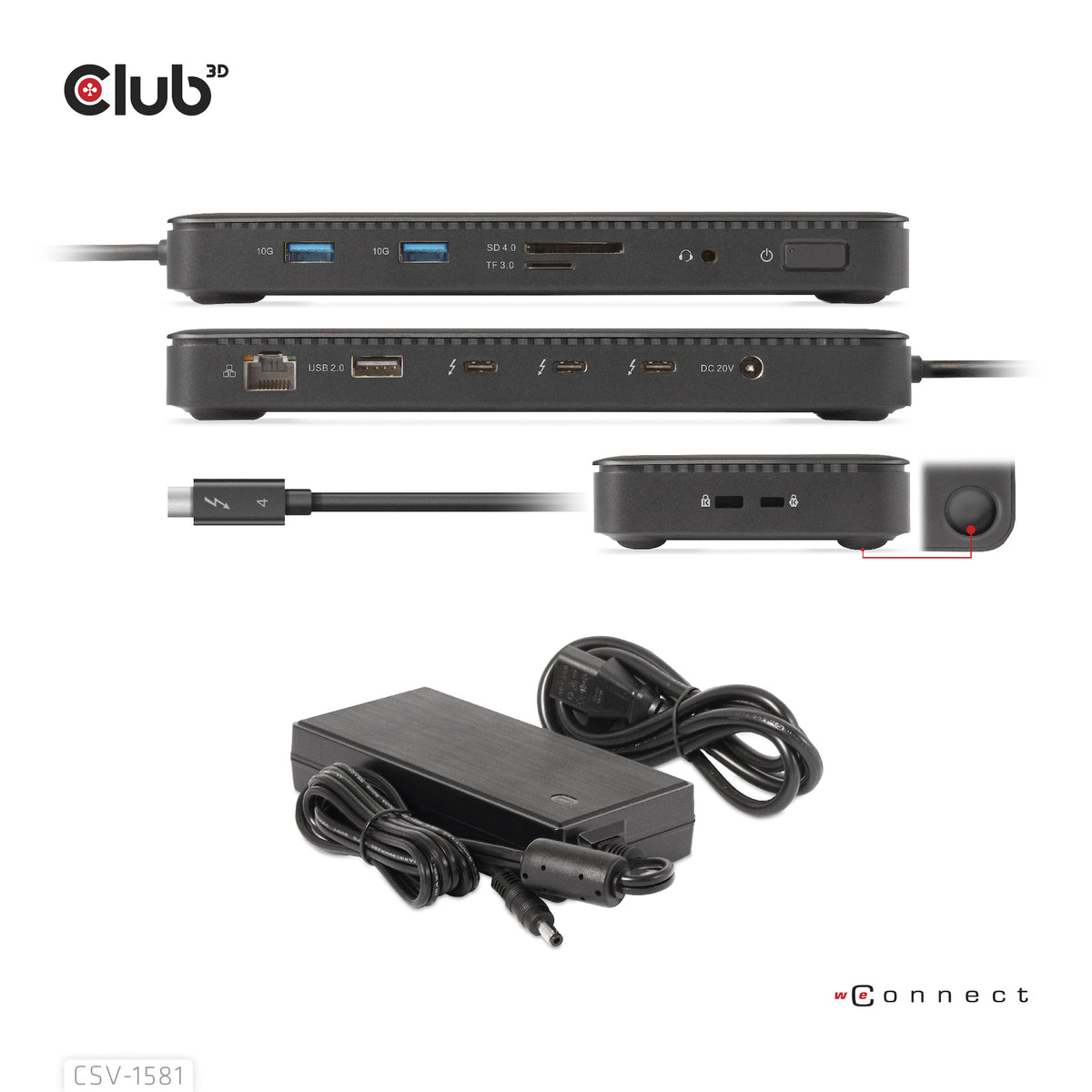 CLUB3D Thunderbolt™ 4 Zertifizierte 11-in-1-Docking-Station