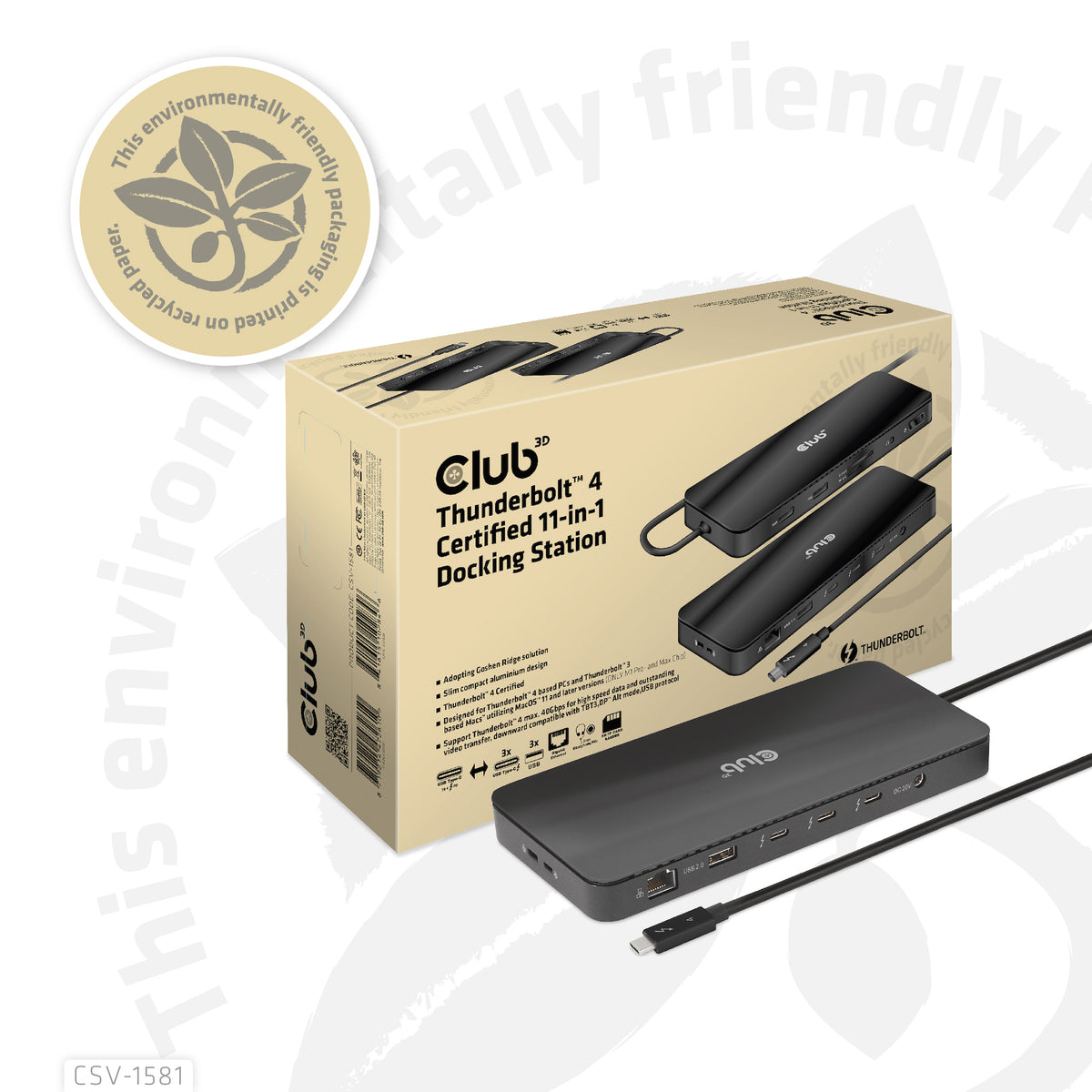 CLUB3D Thunderbolt™ 4 Zertifizierte 11-in-1-Docking-Station