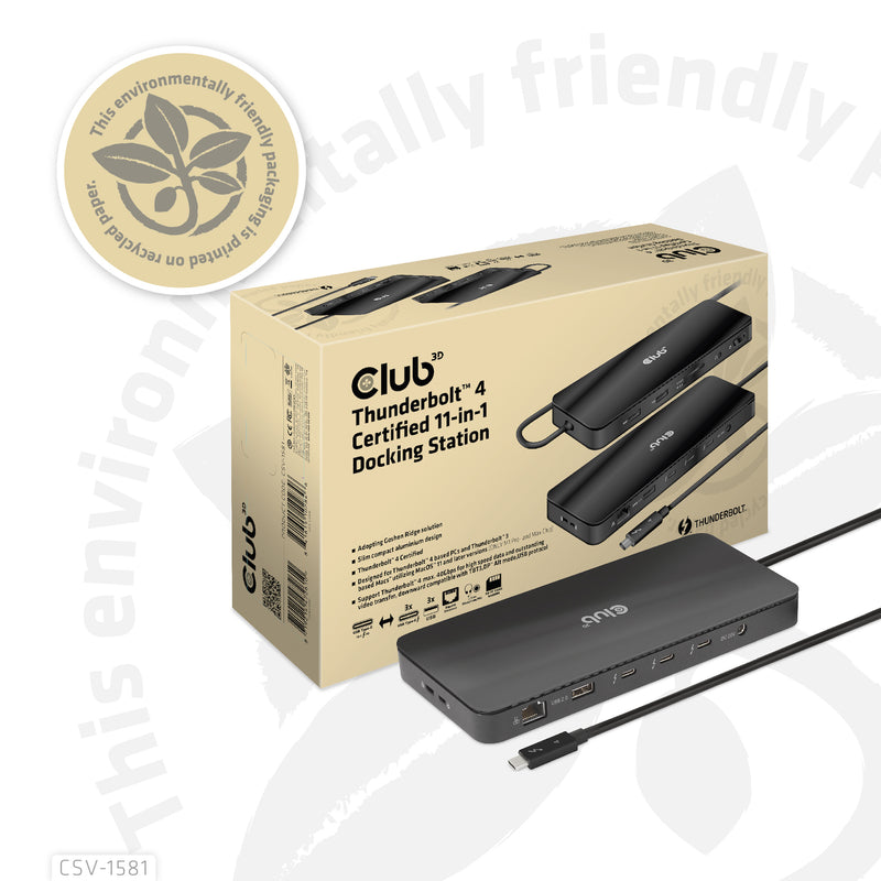 CLUB3D Thunderbolt™ 4 Zertifizierte 11-in-1-Docking-Station