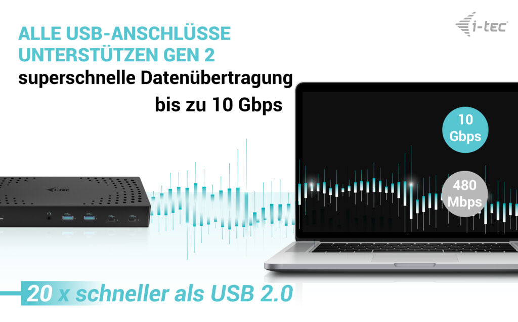 i-tec USB 3.0 / USB-C / Thunderbolt, 3x 4K Docking Station Gen 2 + Power Delivery 100W
