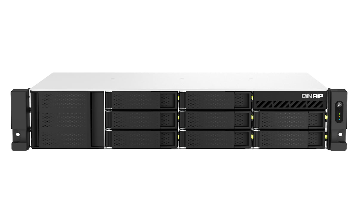 QNAP TS-873AEU-4G NAS & Speicherserver Rack (2U) Ryzen Embedded V1500B 4 GB DDR4 0 TB QuTS hero Schwarz