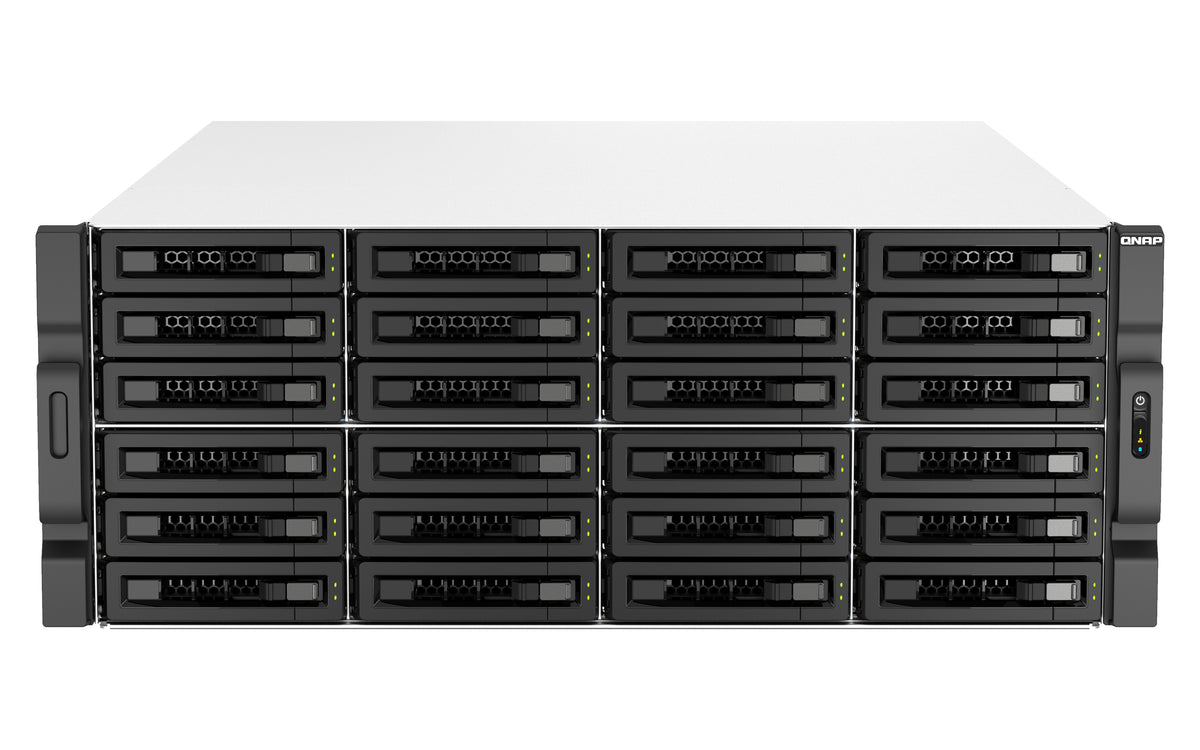 QNAP TS-H3087XU-RP NAS Rack (4U) Intel Xeon E E-2378 64 GB DDR4 0 TB QuTS hero Schwarz, Weiß