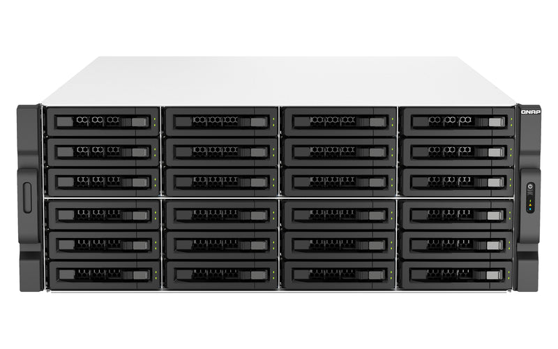 QNAP TS-H3087XU-RP NAS Rack (4U) Intel Xeon E E-2378 64 GB DDR4 0 TB QuTS hero Schwarz, Weiß