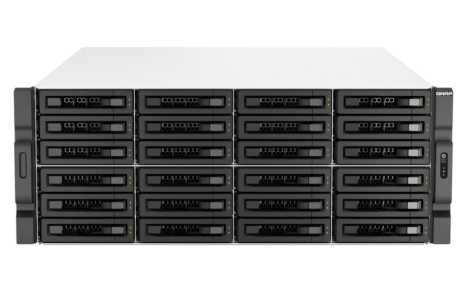 QNAP TS-H3087XU-RP NAS Rack (4U) Intel Xeon E E-2378 64 GB DDR4 0 TB QuTS hero Schwarz, Weiß