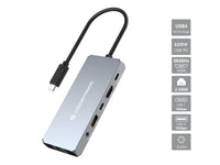 Conceptronic DONN22G laptop-dockingstation & portreplikator Kabelgebunden USB 3.2 Gen 2 (3.1 Gen 2) Type-C Grau
