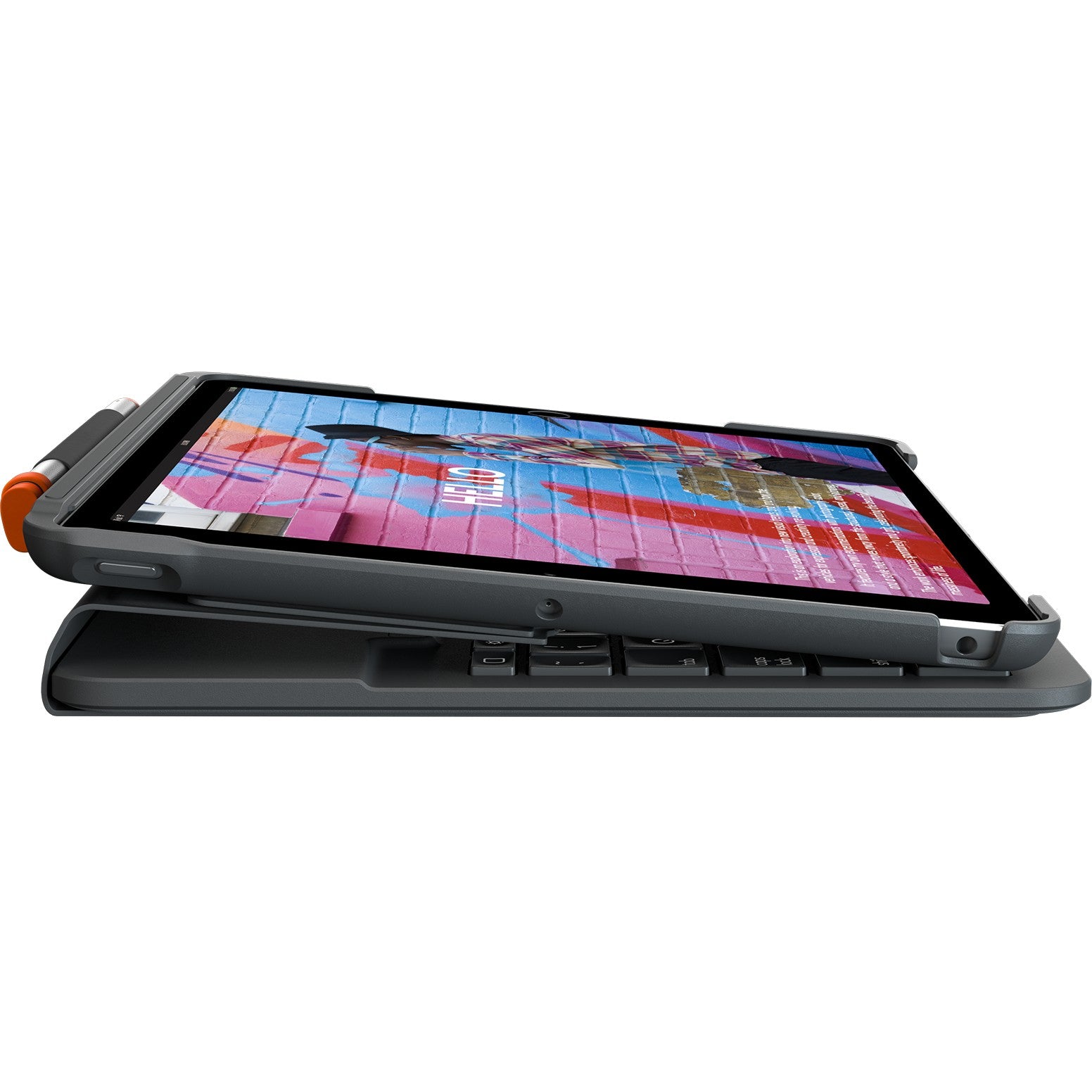 Logitech Slim Folio Bluetooth Tastatur und Schutzhülle iPad 7./8. Generation grey QWERTZ DE