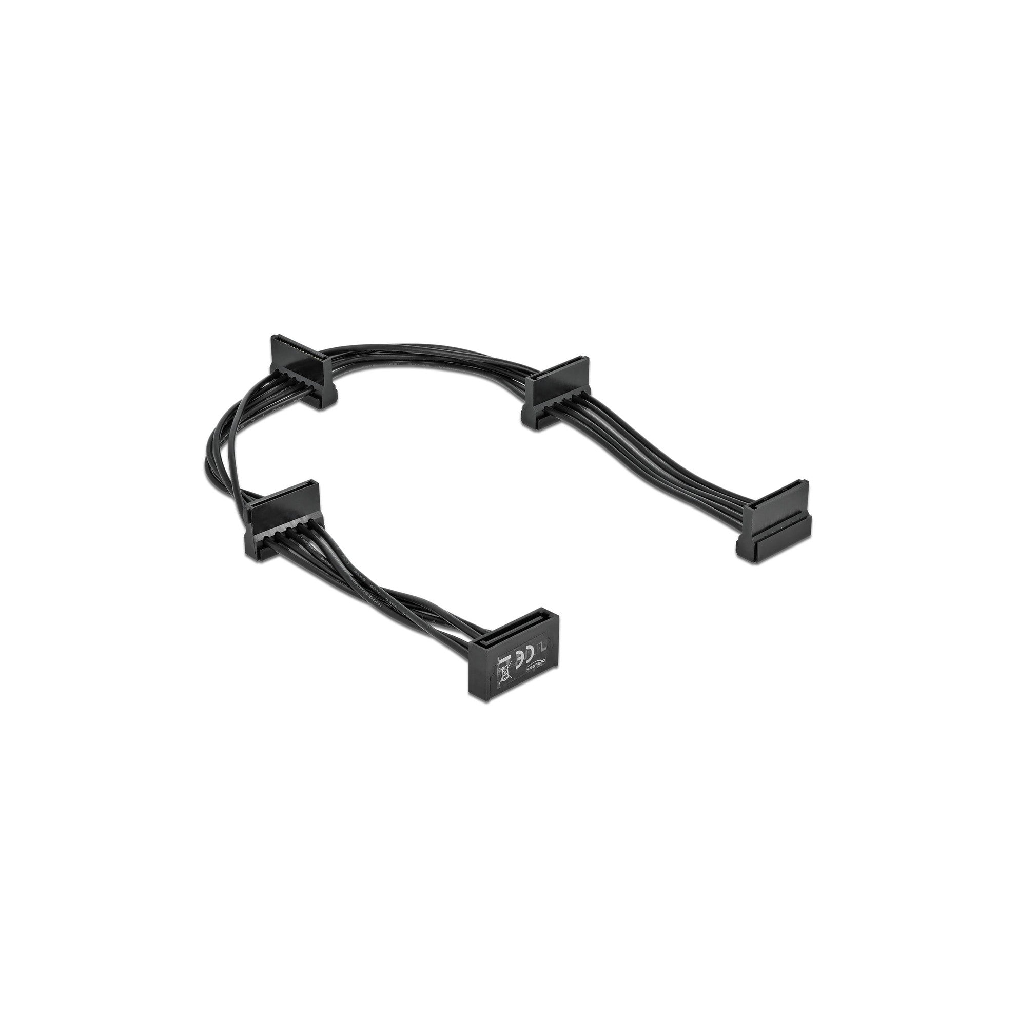 Delock SATA - 4x SATA Stromadapter, Schwarz