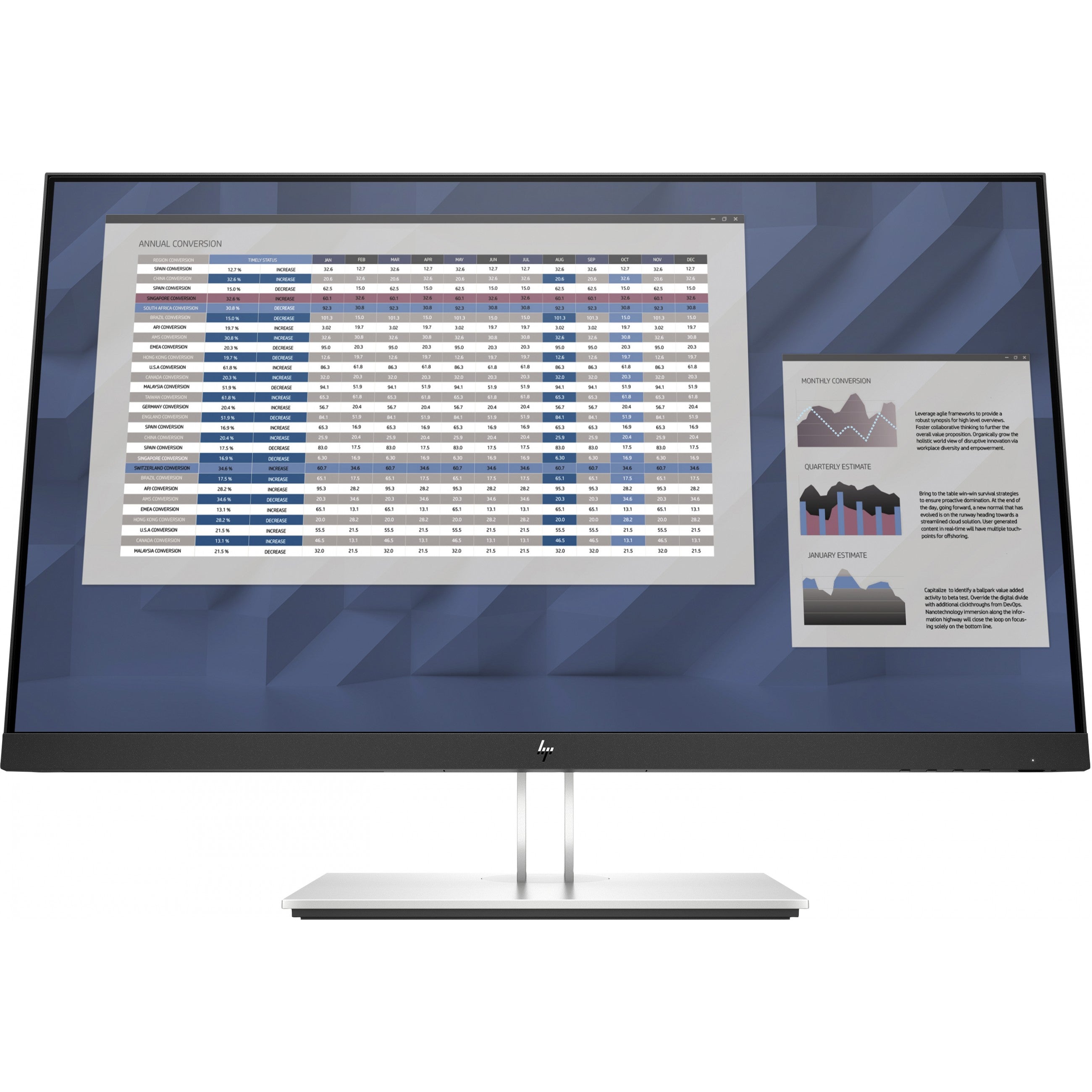 68.6cm/27'' (1920x1080) HP E27 G4 16:9 5ms HDMI VGA DisplayPort VESA Pivot Full HD Black