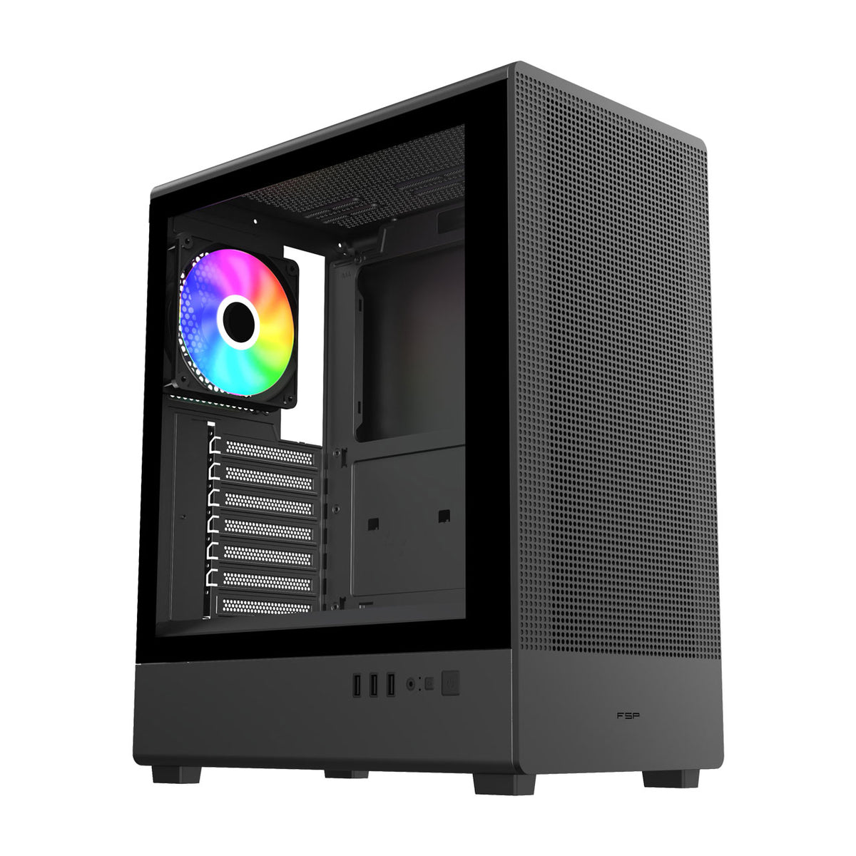 FSP M221-BA Gehäuse Midi Tower mATX, ATX Schwarz ARGB