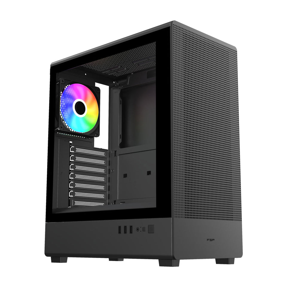 FSP M221-BA Boîtier Midi Tour mATX, ATX Noir ARGB