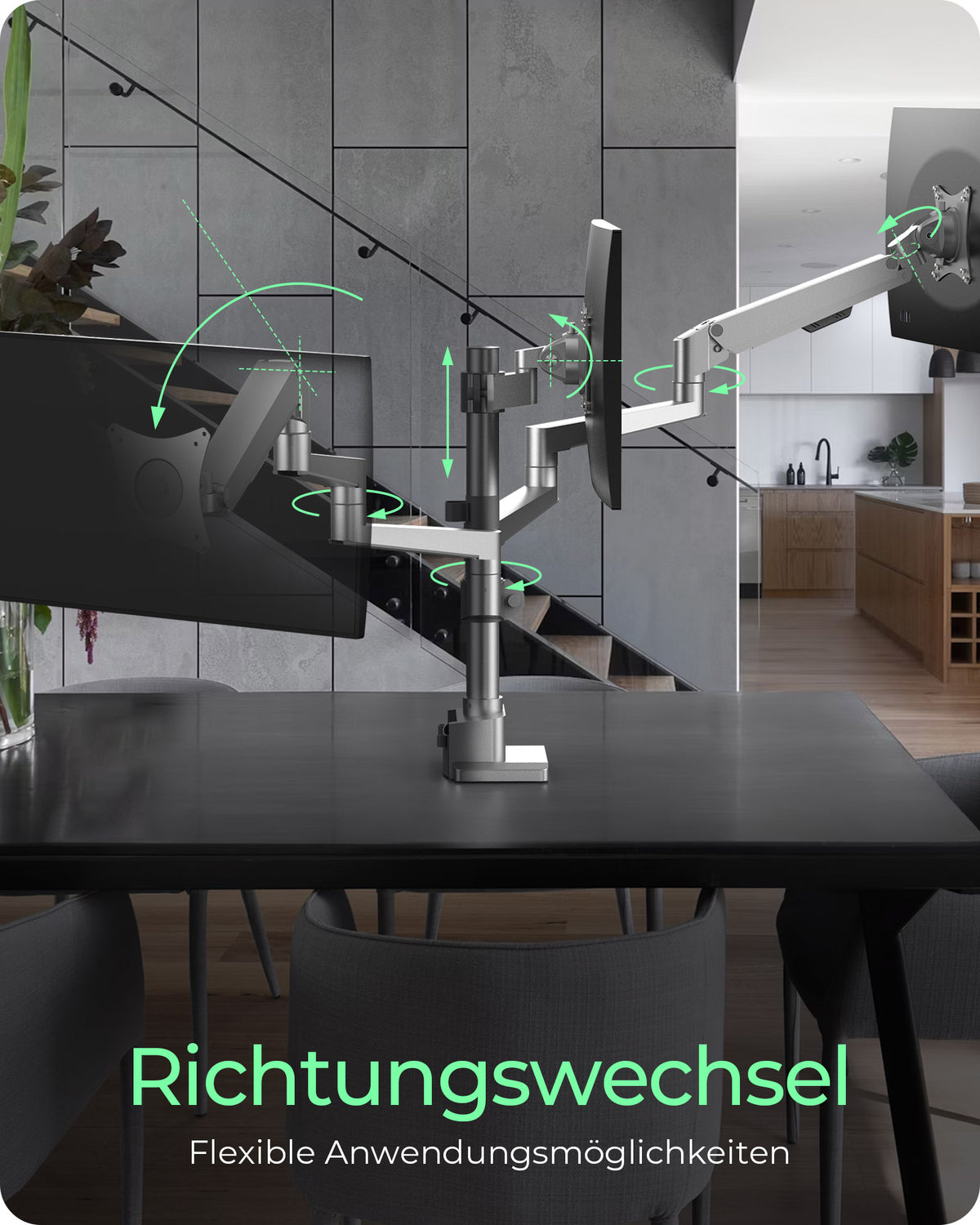 ICY BOX IB-MS525-T, Monitorständer mit Tischhalterung für drei Monitore bis zu 30" (76 cm)