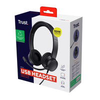 Trust Ayda Kopfhörer Kabelgebunden Kopfband Anrufe/Musik USB Typ-A Schwarz