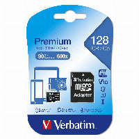 Verbatim CARD 128GB Verbatim Pemium MicroXC 90MB/s +Adapter – Ansicht 3