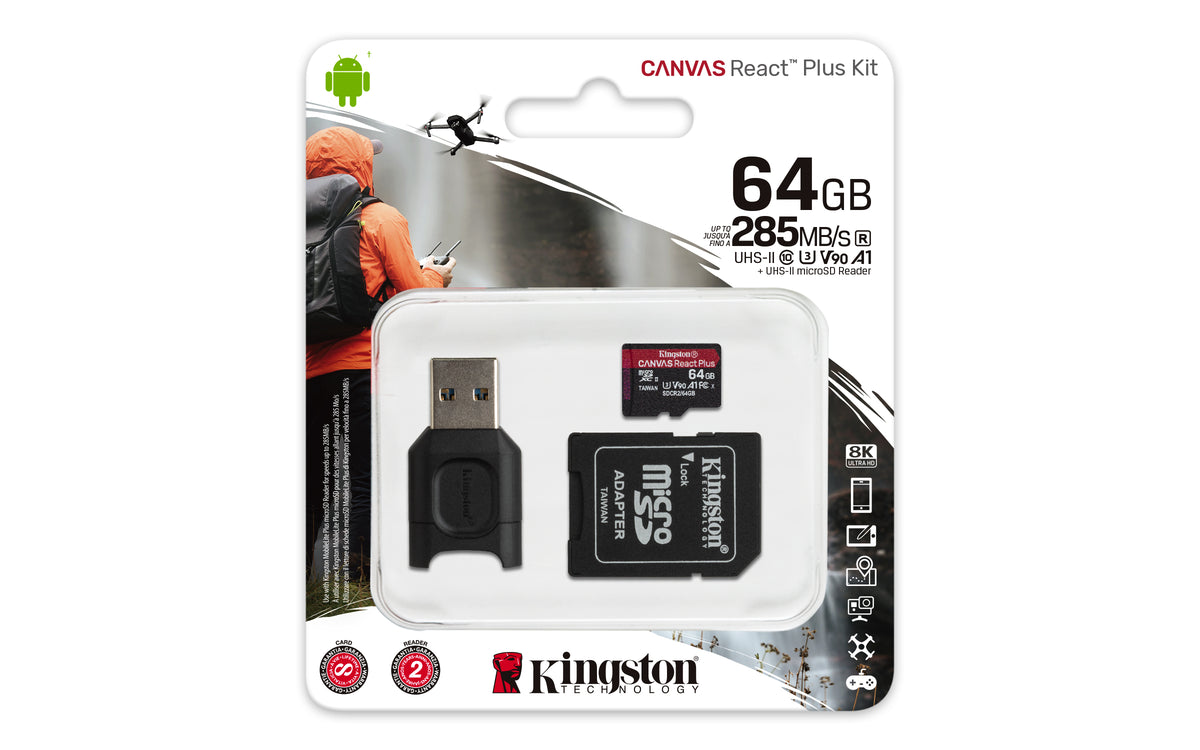 Kingston Technology Canvas React Plus 64 GB MicroSD UHS-II Klasse 10