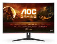 AOC G2 C32G2ZE/BK Computerbildschirm 80 cm (31.5") 1920 x 1080 Pixel Full HD LED Schwarz, Rot