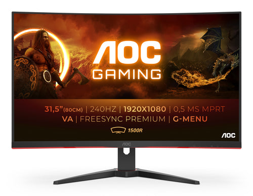 AOC G2 C32G2ZE/BK Computerbildschirm 80 cm (31.5") 1920 x 1080 Pixel Full HD LED Schwarz, Rot