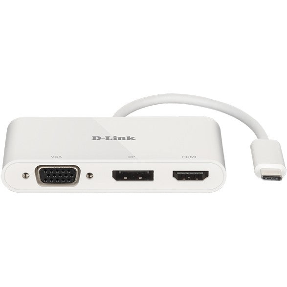 USB-C HUB 3Port D-Link DUB-V310 DisplayPort HDMI VGA 4K passiv White