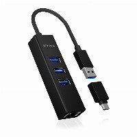 ICY BOX IB-HUB1419-LAN USB 3.0/USB-C HUB 3xUSB 3.0 1xGigabit LAN