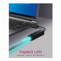 ICY BOX IB-HUB1419-LAN USB 3.0/USB-C HUB 3xUSB 3.0 1xGigabit LAN – Ansicht 2