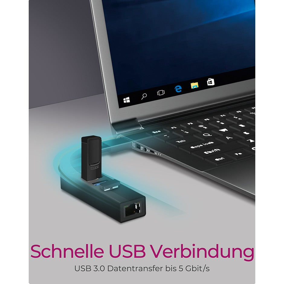 ICY BOX IB-HUB1419-LAN USB 3.0/USB-C HUB 3xUSB 3.0| 1xGigabit LAN
