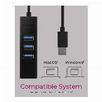ICY BOX IB-HUB1419-LAN USB 3.0/USB-C HUB 3xUSB 3.0 1xGigabit LAN – Ansicht 4
