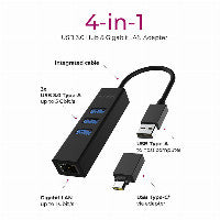 ICY BOX IB-HUB1419-LAN USB 3.0/USB-C HUB 3xUSB 3.0 1xGigabit LAN – Ansicht 5