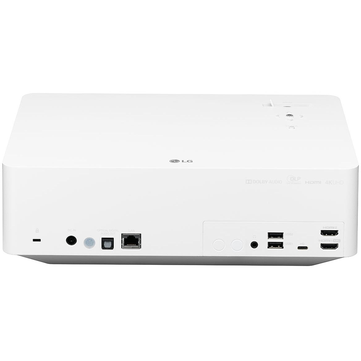 (3840x2160) LG CineBeam HU70LS DLP LED 1500-Lumen 16:9 2xHDMI 2xUSB2.0 USB-C Miracast Wi-F Speaker 4K White 25-30dB