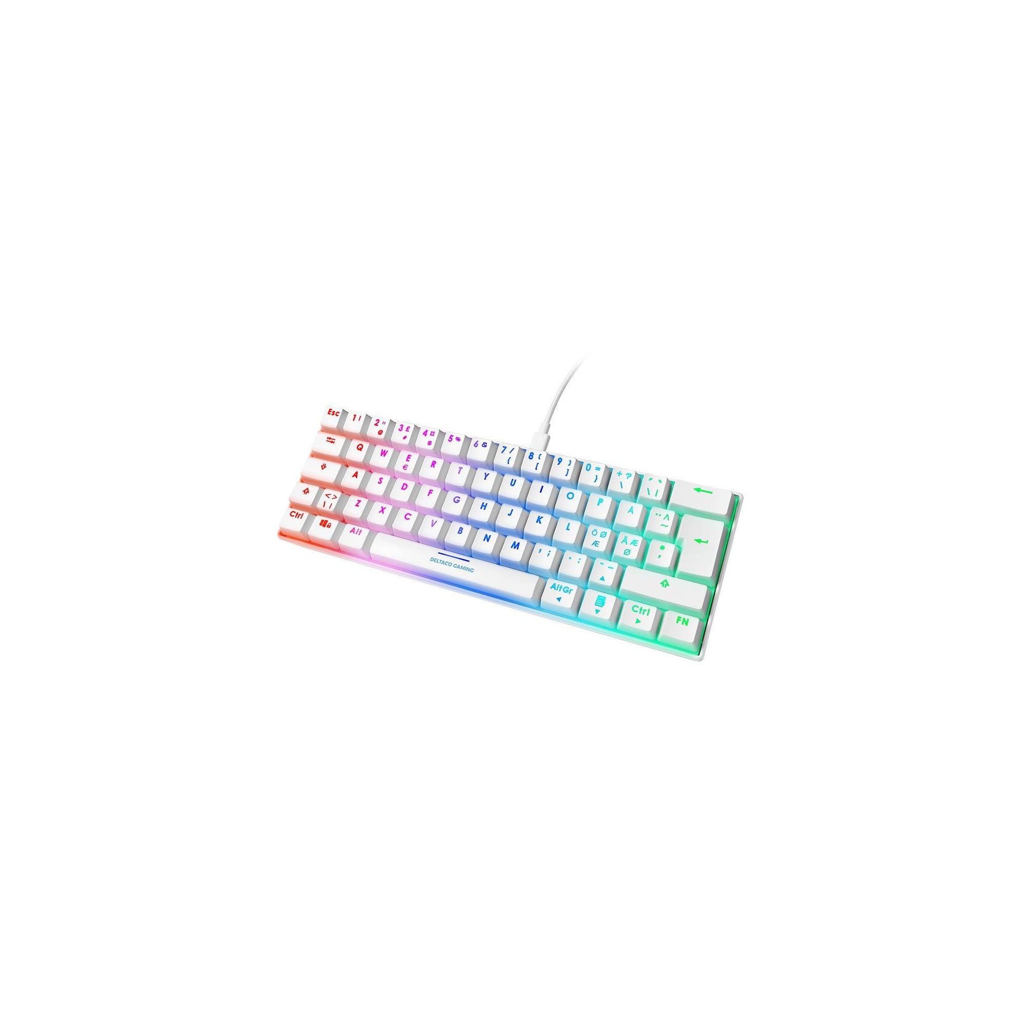 Deltaco TKL Gaming Keyboard mech RGB, white