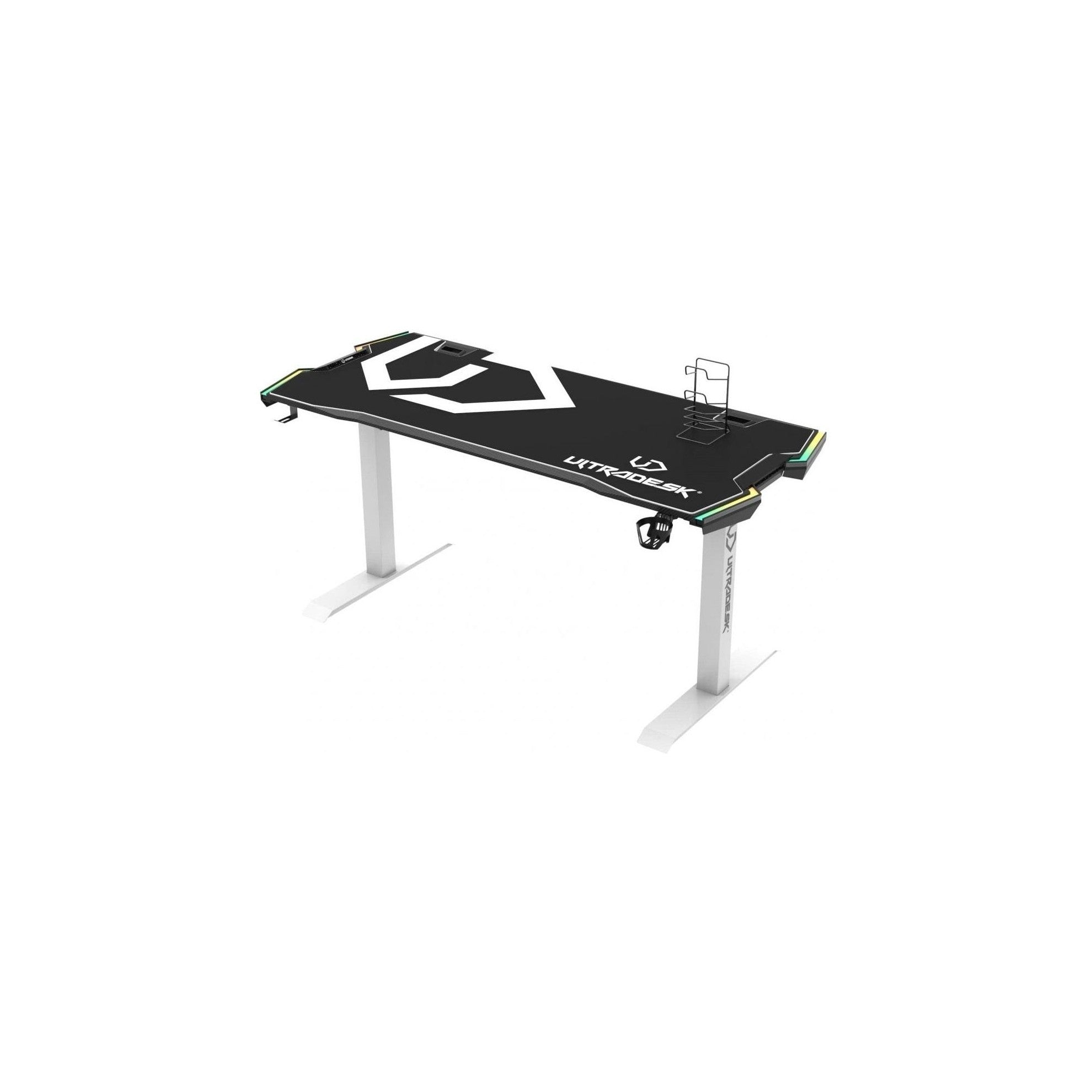 Ultradesk Force Weiss/Schwarz Gaming Table