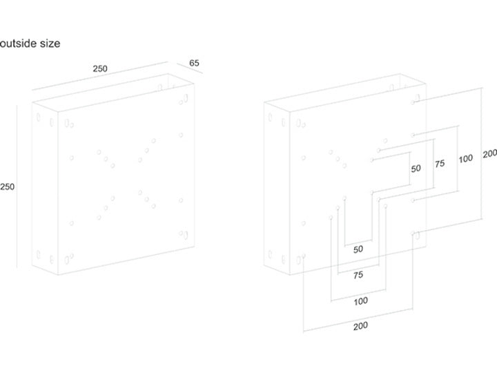 Multibrackets 5514 PC-Halterung Monitor-Stativ CPU-Halterung Schwarz