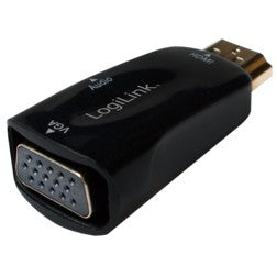 Logilink HDMI Adapter A/M zu VGA/F + 3.5 mm/W. 1080p. schw.