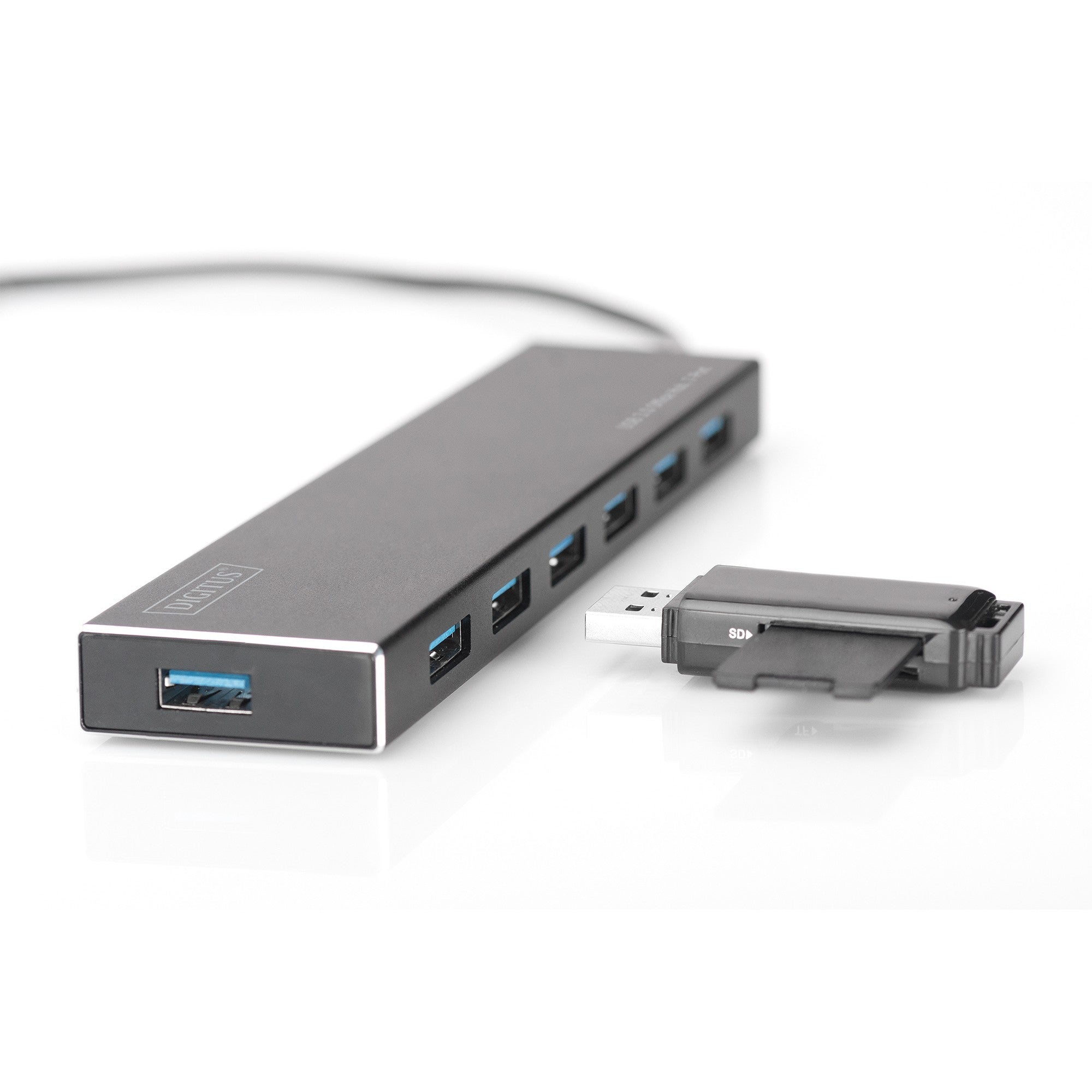 DIGITUS USB-Hub 7-Port 3.0->7xA3.0 m.Netzteil schwarz
