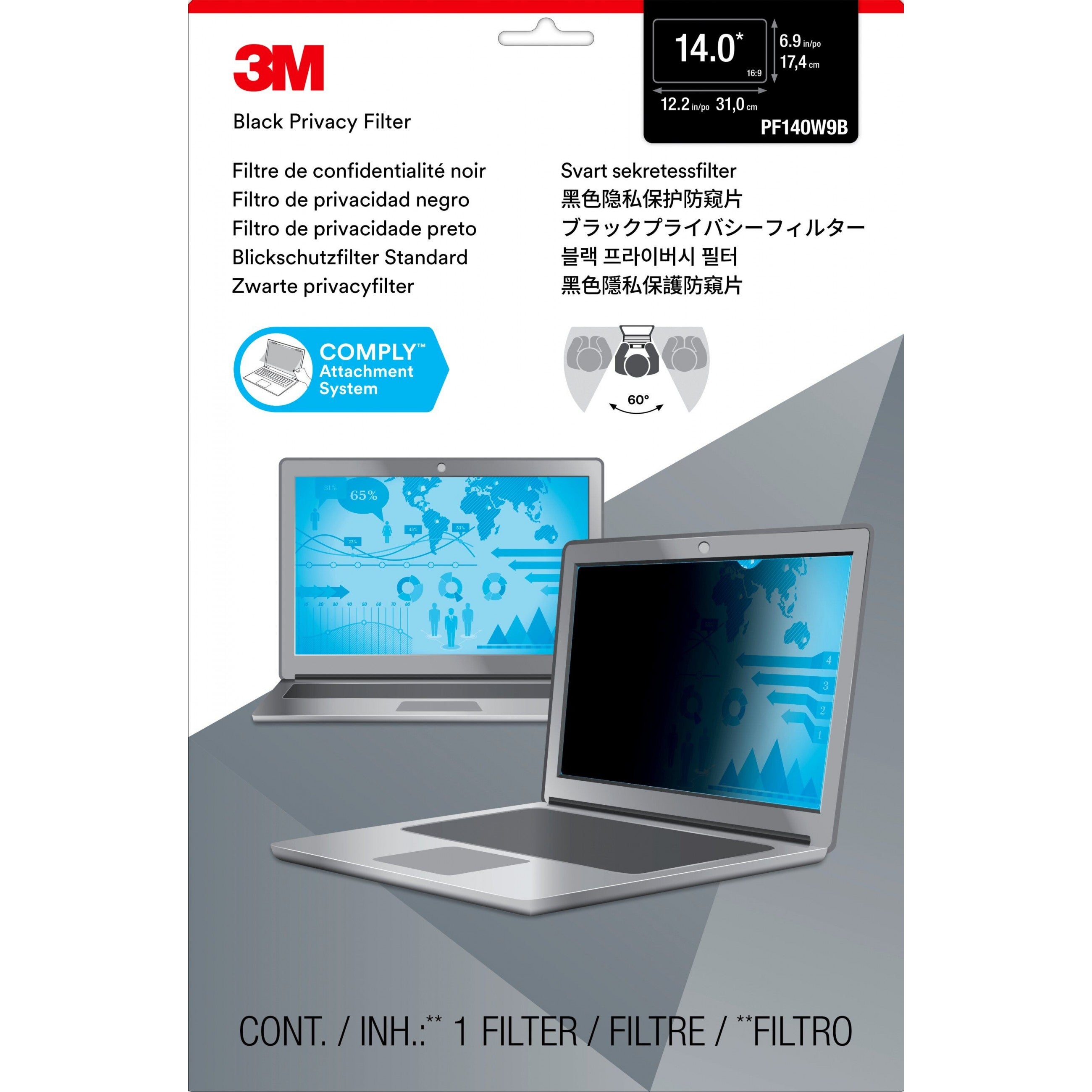 3M Privacy Filter - Blickschutzfilter für 14" Notebooks