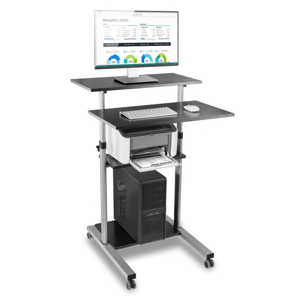 Techly ICA-TB TPM-3 Stehschreibtisch Schwarz, Silber